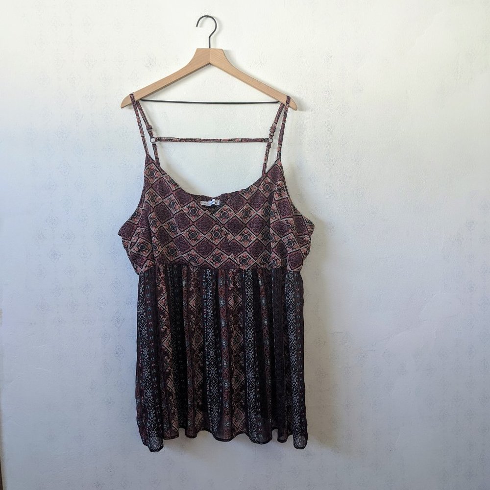 Maurices 4 Purple Tone Patterned Strappy Tank